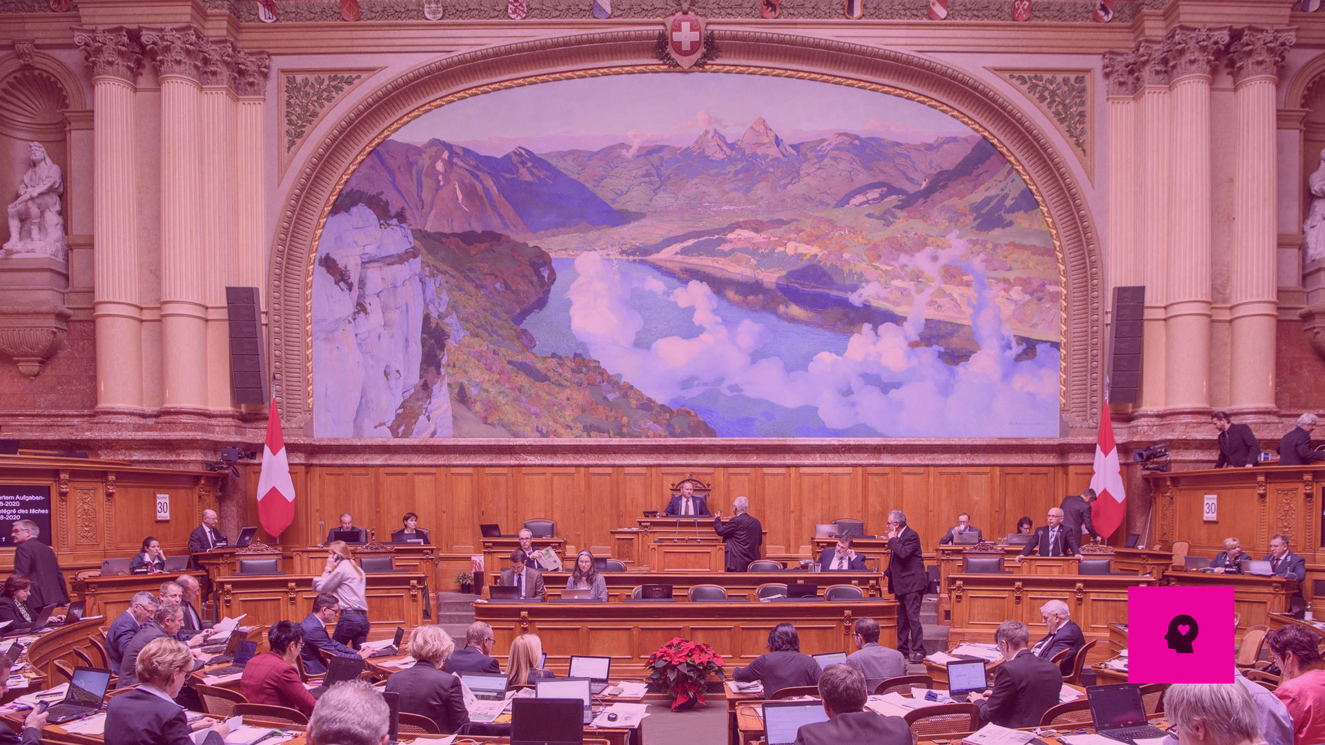 Der Nationalratssaal im Bundeshaus in Bern.